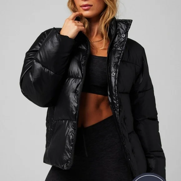 Fabletics Essential Puffer - Black Shine - The Khloe Fall Edit Edition - Picture 1 of 4
